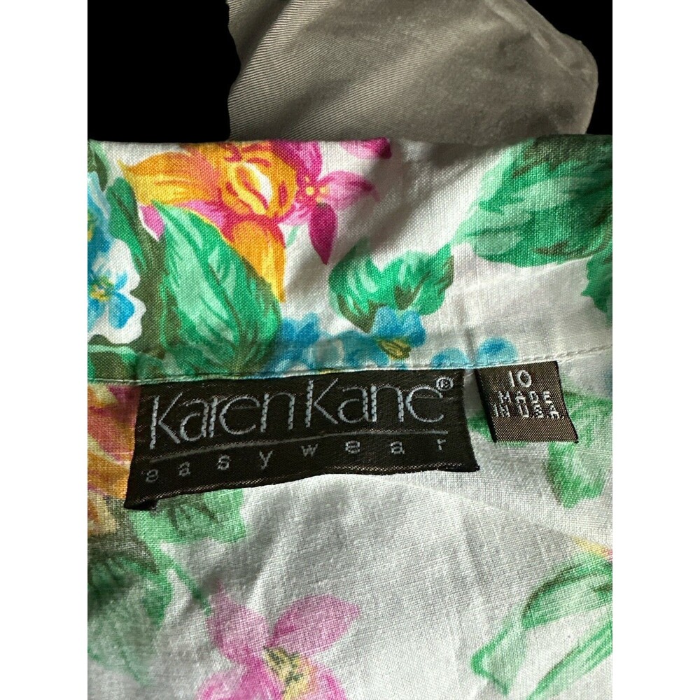 Karen Kane Cotton Floral Tropical blouse Made in USA Size 10 - Picture 3 of 5